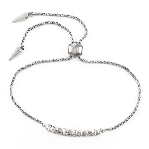 "BEST" MOM CZ BOLO BRACELET in Silver - Picture 2 of 3